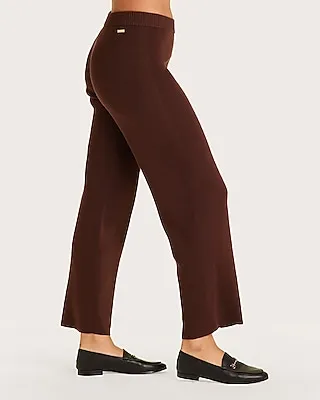 Alala High Waisted Spencer Knit Wide Leg Palazzo Trouser Brown Women's