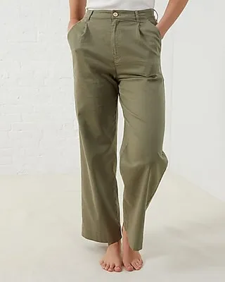 Upwest Ecohemp Tencel High Waisted Pleated Pant Green Women's XS