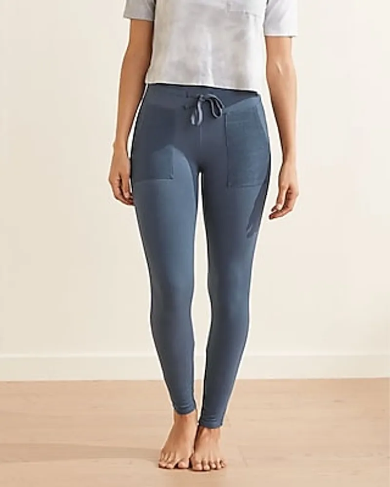Wide waist leggings blue - Women's Leggings