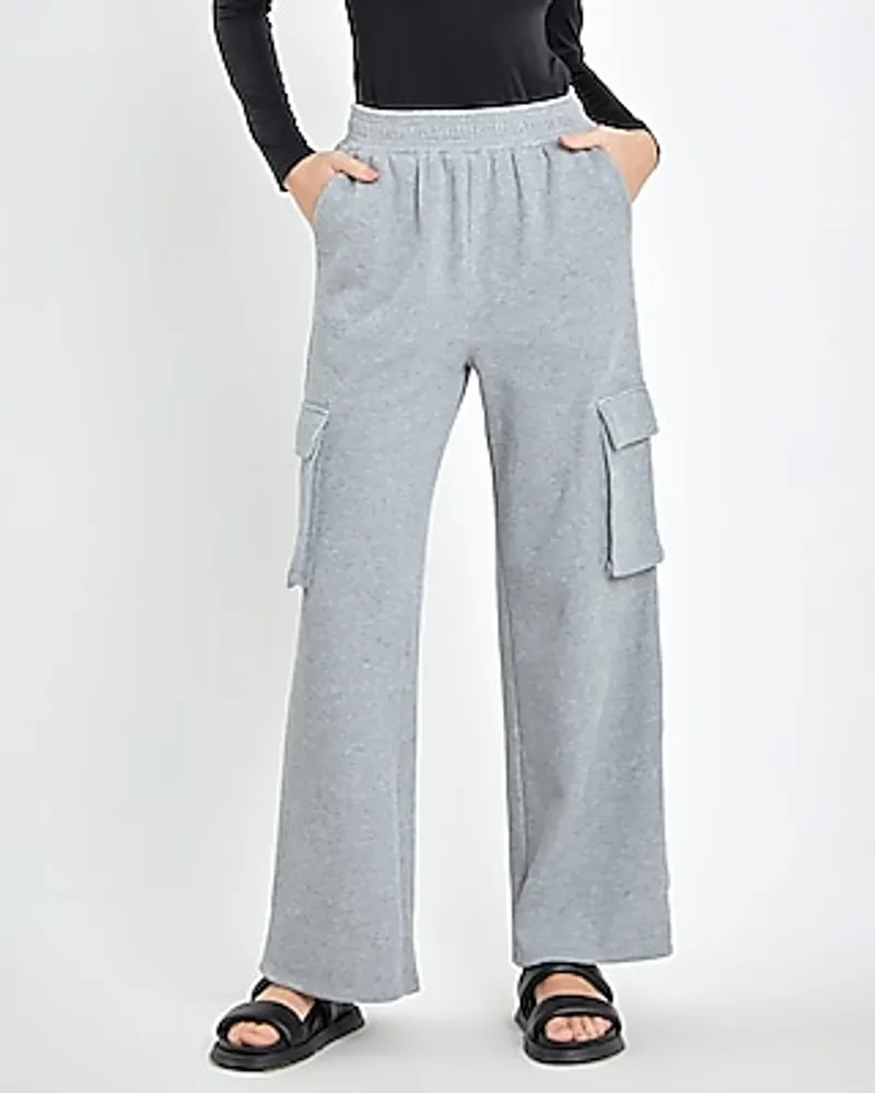 Grey Lab High Waisted Cargo Wide Leg Palazzo Pants Women