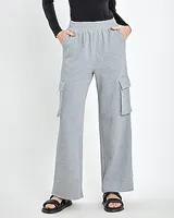 Grey Lab High Waisted Cargo Wide Leg Palazzo Pants Gray Women's M