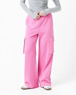 Grey Lab High Waisted Cargo Wide Leg Palazzo Pants Pink Women's S