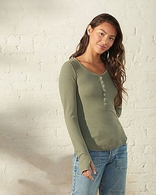 Upwest Favorite Waffle Henley Tee Women's S