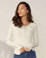 Upwest Favorite Waffle Henley Tee White Women's L