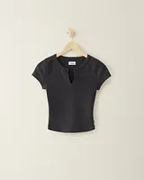 Upwest Cozy Rib Crop Baby Top Women