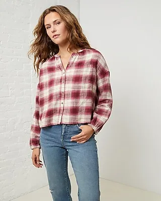 Upwest Easy Flannel Button Down Shirt Pink Women's