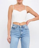 Endless Rose Adjustable Bustier Crop Top White Women's L