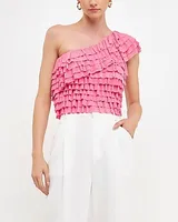 Endless Rose Ruffled One Shoulder Crop Top