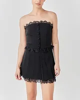 Endless Rose Peekaboo Laced Corset Top Black Women's S