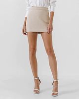 Endless Rose Chain-Trimmed High Waisted Mini Skirt White Women's L