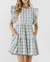 Casual English Factory Gingham Mini Dress