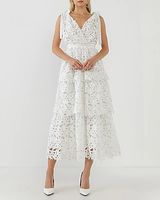 Cocktail & Party Endless Rose Tie Shoulder Tiered Maxi Dress White Women's XS