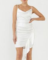 Cocktail & Party Endless Rose Asymmetrical Waterfall Draped Satin Mini Dress