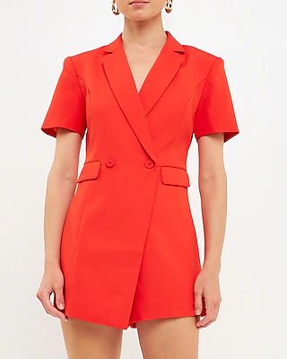 Cocktail & Party Endless Rose Short Sleeve Blazer Romper Women's L