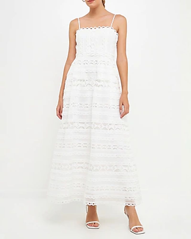 Cocktail & Party Endless Rose Combination Lace Maxi Dress White Women's L