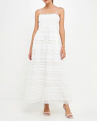 Cocktail & Party Endless Rose Combination Lace Maxi Dress White Women's S