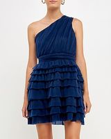 Cocktail & Party Endless Rose Tiered Tulle Mini Dress Blue Women's S