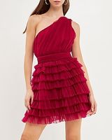 Cocktail & Party Endless Rose Tiered Tulle Mini Dress Red Women's S