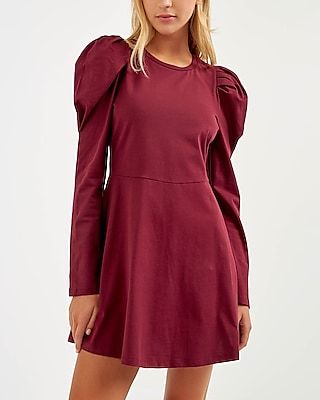Cocktail & Party English Factory Long Puff Sleeve Mini Dress