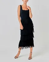 Cocktail & Party Endless Rose Knit Fringe Midi Dress Women's