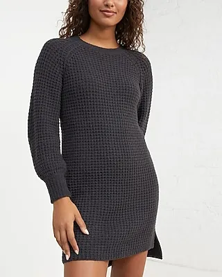 Casual Upwest Cozy Crewneck Sweater Mini Dress Gray Women's XL