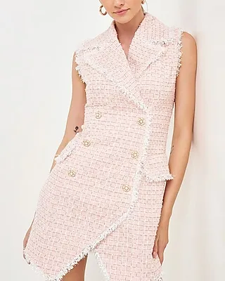 Cocktail & Party Endless Rose Check Sleeveless Tweed Mini Dress