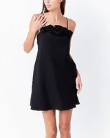 Cocktail & Party Endless Rose Spaghetti Strap Rose Mini Dress Black Women's XS