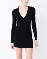 Cocktail & Party Grey Lab Power Shoulder Knit Mini Dress Black Women's S