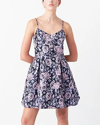 Cocktail & Party Endless Rose Floral Jacquard Sleeveless Mini Dress Purple Women's L