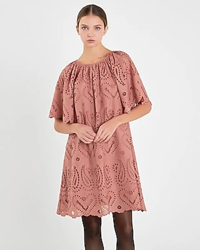 sachin and babi light blue dress Madewell Contrast-Stitch Shift Mini Dress in Linen