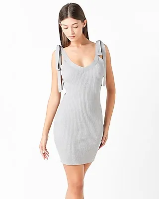 Cocktail & Party Endless Rose Knit Bow Mini Dress Silver Women's