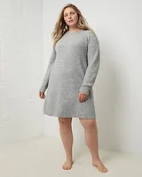 Casual Upwest Comfy Long Sleeve Sweater Mini Dress Gray Women's XS