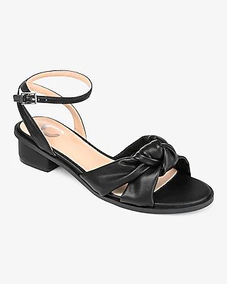 Journee Collection Faux Leather Heeled Sandal Black Women's 8.5
