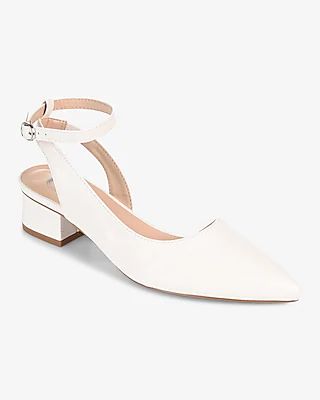 Journee Collection Pointed Toe Heel White Women's 6.5