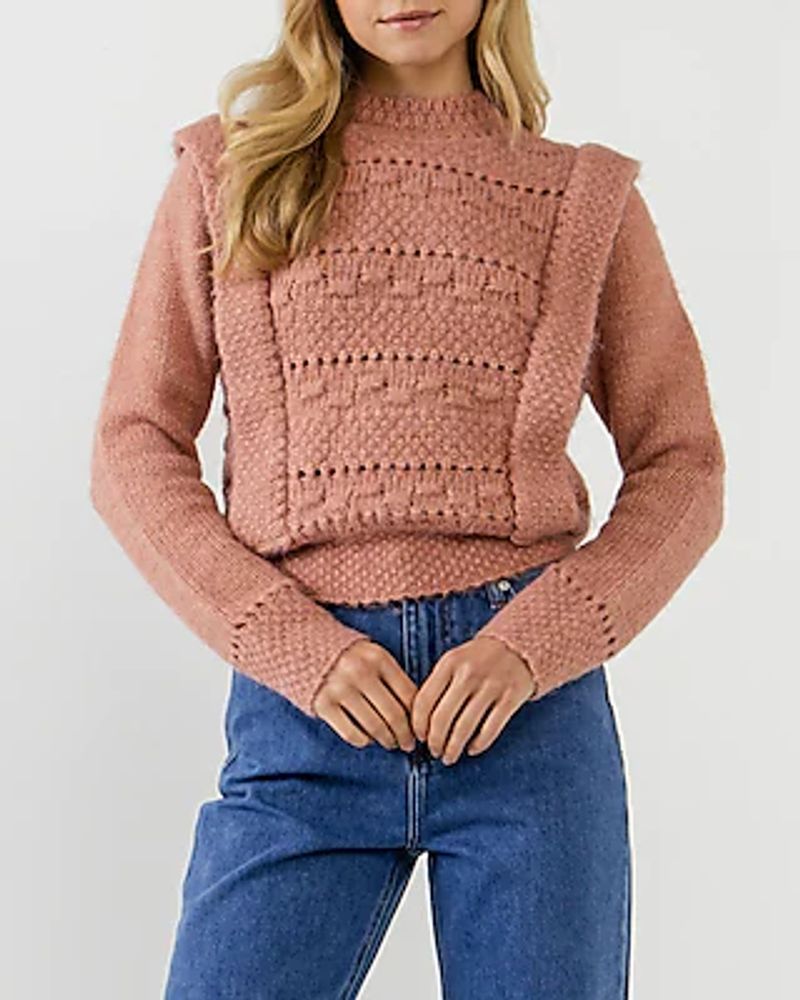 Endless Rose Chunky Wool Knit Sweater Pink Women's S