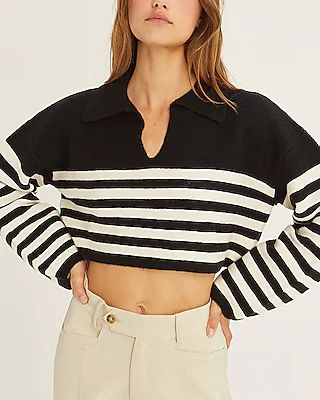 Crescent Corbin Striped Sweater Black Women's XS