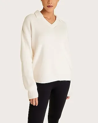 Alala Diana V-Neck Collared Sweater White Women's M