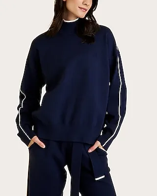 Alala Framed Knit Mock Neck Sweater Blue Women's M