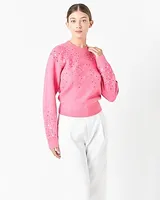 Endless Rose Sequins Knit Oversized Sweater Pink Women's