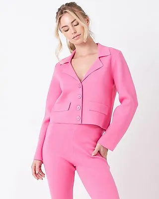 Endless Rose Cropped Sweater Cropped Business Blazer Pink Women's