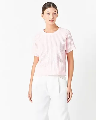 Endless Rose Sequins Short Sleeve Sweater Tee Pink Women's
