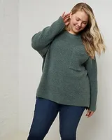 Upwest Comfy Crewn Neck Pocket Relaxed Sweater Women's