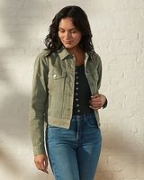 Upwest Cropped Trucker Jacket Green Women