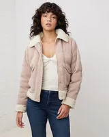 Upwest Corduroy Bomber Sherpa Jacket Pink Women's M