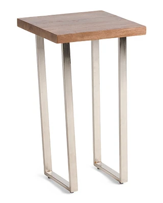 Wood And Metal Side Table