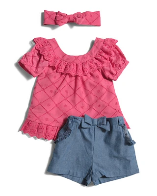 Infant Girls Eyelet Tunic And Shorts Set