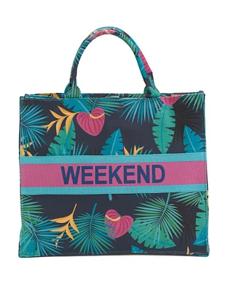 Weekend Large Printed Canvas Tote for Women
