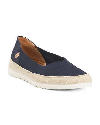 Suede Ballet Espadrille Flats for Women