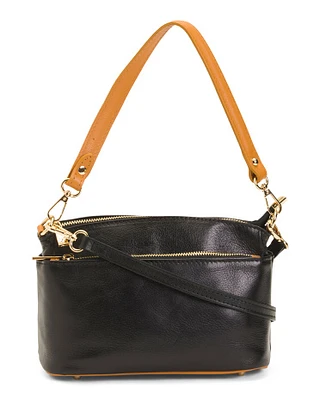 Leather Triple Compartment Crossbody