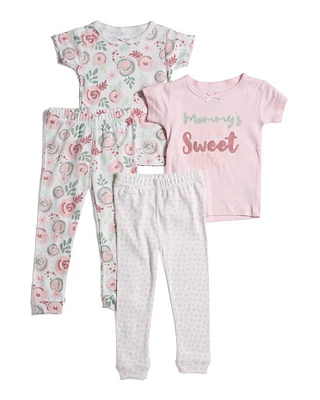 Infant And Toddler Girls 4pc Floral Sleep Set